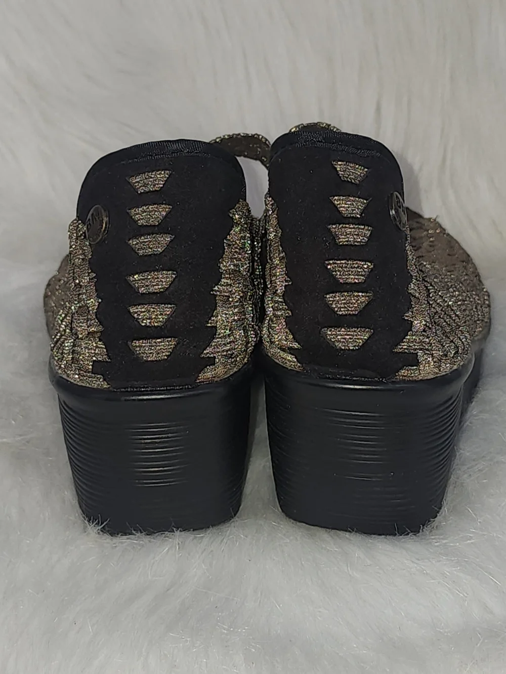 Bernie Mev 'Calypso' Woven Platform Wedge Sandal - Bronze/ Black- 40 / 9.5 USA